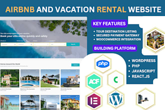 develop tour book tour destination listing vacation rental website
