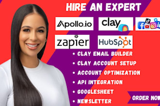 setup workflow clay com hubspot apollo io klaviyo expert zapier api integration