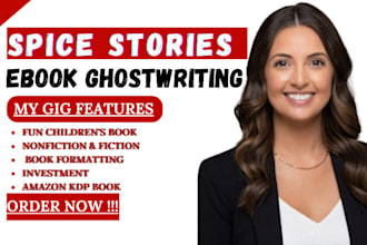 be ebook ghostwriter, fiction ghostwrite for romance, erotic, KDP book writer