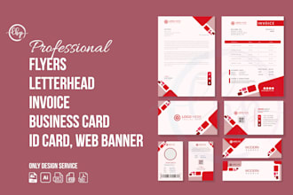 craft professional business cards, invoices, letterheads, and stationery items