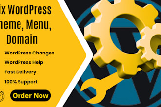 fix or change your wordpress theme, menu, or domain