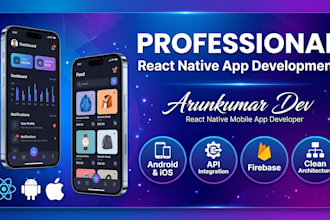 develop a professional react native app for android and ios