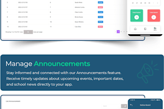 school management app with admin panel , student app