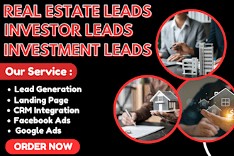generate exclusive investor leads real estate leads investment landing page