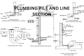design storm water drainage plan and pipe network with plan and profile