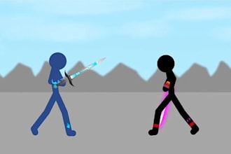 create  2d stickman, stickman animation, 2d stick figure character, stick figure