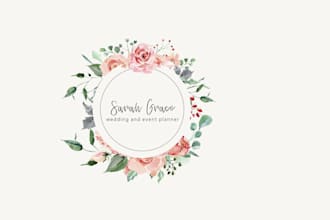 design a powerful floral logo for your brand or team