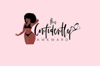 design powerful unapologetic confidently awkward woman logo