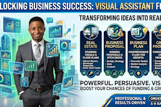 be your visual assistant on real estate, business proposal, business plan, grant