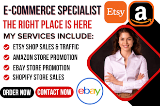 promote your store products, increase shopify, ebay and etsy sales and traffic