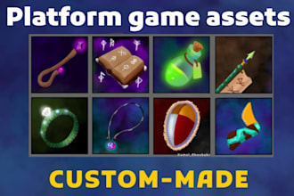 stylized 2d platformer game assets props tilesets icons UI