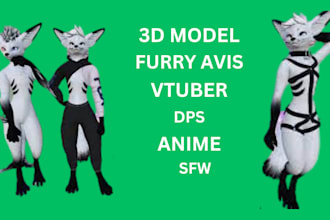 create custom vrchat avatar vtuber model furry anime 3d model blender rigging
