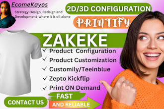 do zakeke 2d 3d product personalization customily kickflip teeiinblue shopify