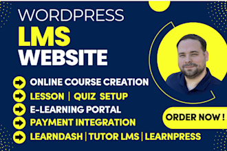 build, develop wordpress lms elearning websites with learndash or learnpress