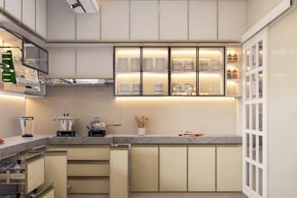 custom kitchen interior design and 3d rendering