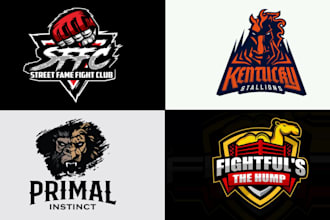 do fighting boxing martial arts team or club logo design