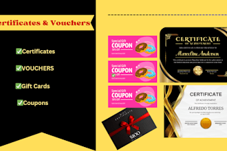 design premium custom certificates and vouchers within 1 hr