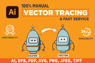 do vector tracing, redraw, recreate logo, convert image to vector file