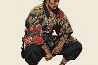 create your japanese custom tattoo design and illustration