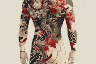 create japanese or oriental tattoo design for you