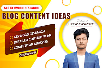 blog post ideas, keyword research, content plan based on competitor analysis