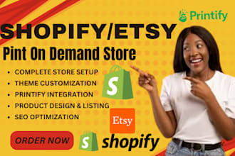 build print on demand shopify store integration with printify, amazon merch pod