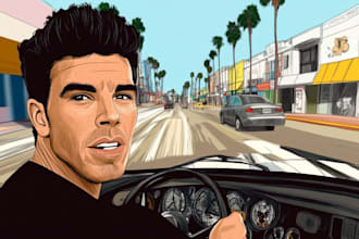 draw amazing gta style cartoon portrait from your photo