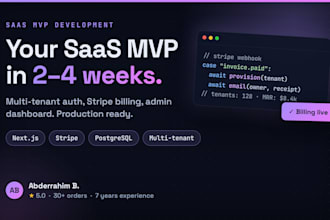 build your saas mvp with next js, stripe billing and multi tenant auth