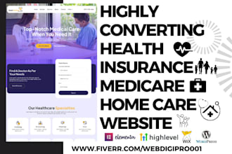 design health insurance medicare assisted living home care landing page website