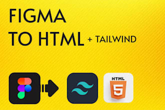 convert xd, figma to HTML CSS using tailwind CSS or bootstrap