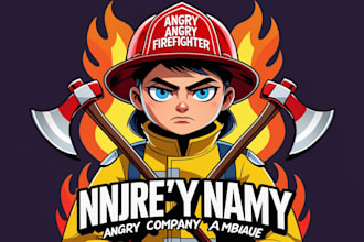 do modern firefighter logo design
