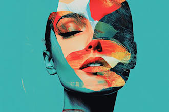 paint expressive colorful abstract portraits