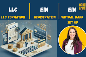 handle llc formation in the USA, including setting up virtual bank account, ein