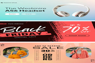 create banner design for social media banner, web banner and web sliders