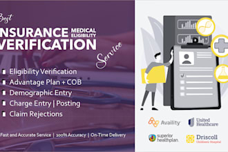 do insurance verification, claim submission and rejections