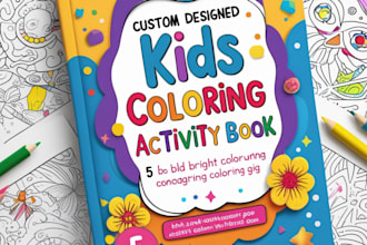 design custom engaging kids coloring activity books worksheet pages KDP covers