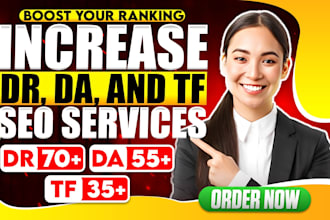 increase DR da and tf with high quality backlinks and professional SEO services