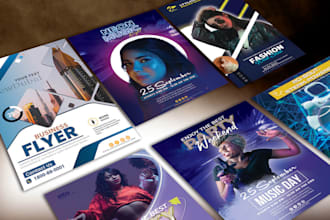 create awesome flyer or poster design in one page for your marketing