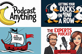 do podcast cover art or music, dj, producer and podcast logo