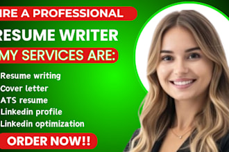 write and upgrade your resume, CV, cover letter, linkedin