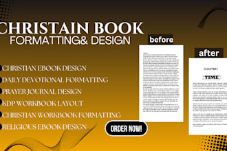 design format christian ebook, daily devotion, workbook, prayer book journal kdp