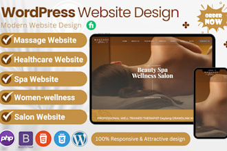 design massage therapy, spa or healthcare website in wordpress