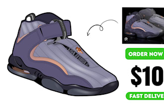 draw an amazing cartoon vector of your shoes