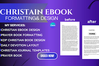 design, format christian ebook, prayer book journal, daily devotion, amazon kdp