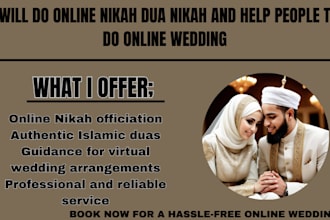 do online nikah, nikah nama, nikah and help people to do online wedding