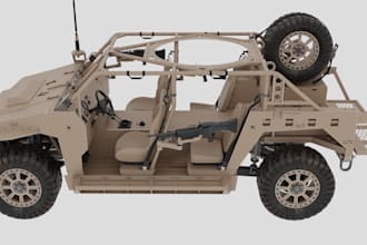 do custom 3d military vehicle, car modeling, car rendering 3d model for printing