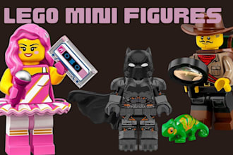 create 3d custom lego minifigure 3d lego model 3d toys model bjd action figures