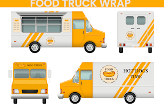 design food truck, truck wrap, food trailer, or food truck wrap, vehicle wrap