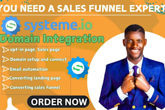 build systeme io sales funnel with email and domain setup