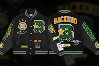 varsity jacket with free detailed mockup